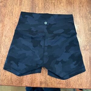 Lululemon Align 4 in. Athletic Shorts- Black & Blue Camo